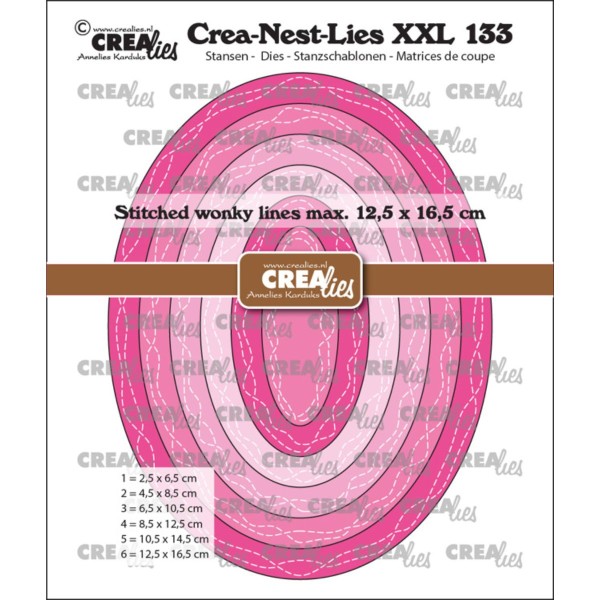 Crealies - Oval - Wonky Lines