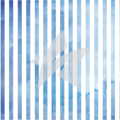 Designpapier - Aquarell Streifen Blau