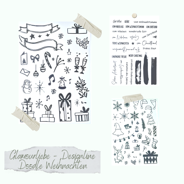 Glamourliebe - Designline - Doodle Weihnachten - A5 - 3 Bögen