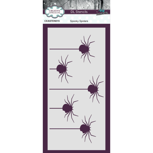 Creative Expression - Slimline Schablone - Spooky Spiders
