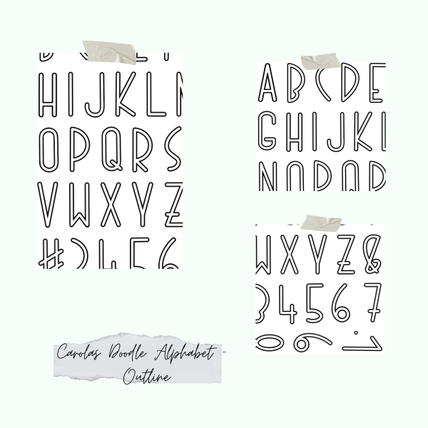 Stempelset - Carolas Doodle Alphabet - Outline