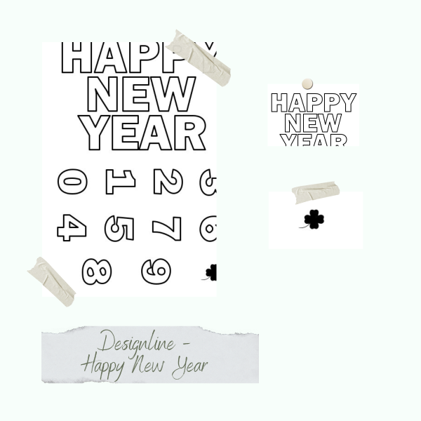 Stempelset - Designline - HAPPY NEW YEAR