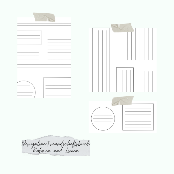 Stempelset - Designline - Freundschaftsbuch - Rahmen & Linien