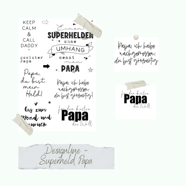 Stempelset - Designline - Superheld Papa