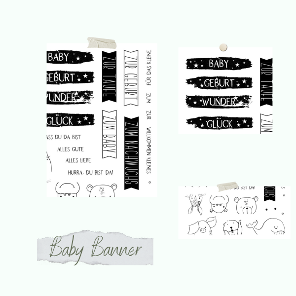 Stempelset Baby Banner