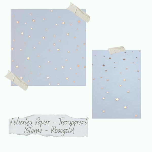 Foliertes Papier - Transparent - Sterne - Rosegold