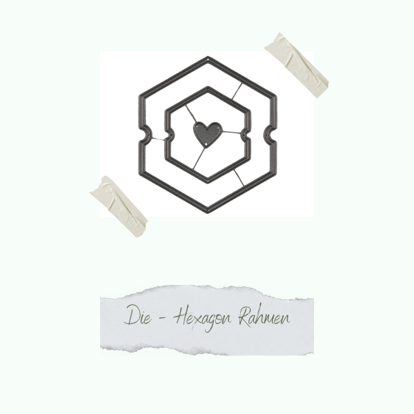 Die - Hexagon Rahmen - Label mit Herz - Nur noch so lange der Vorrat reicht