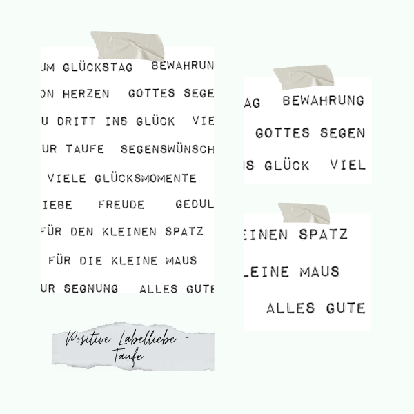 Stempelset - Positive Labelliebe - Taufe