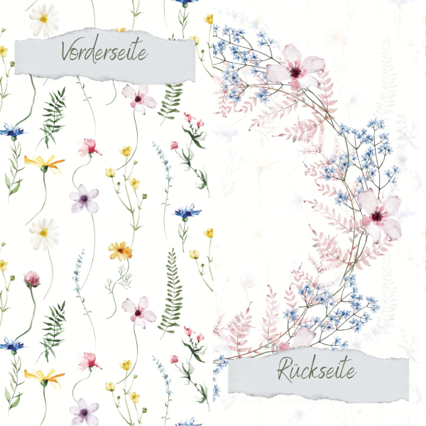 Designpapier - Zauberschöne Wiesenblumen - Beidseitig bedruckt