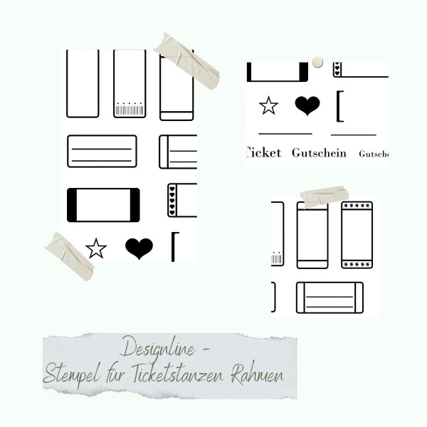 Stempelset - Designline - Stempel für Ticketstanzen Rahmen
