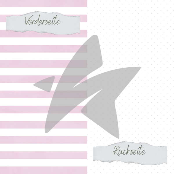 Designpapier - Basic - Pastell Flieder - Gepunktet + Breite Streifen - Doppelseitig bedruckt