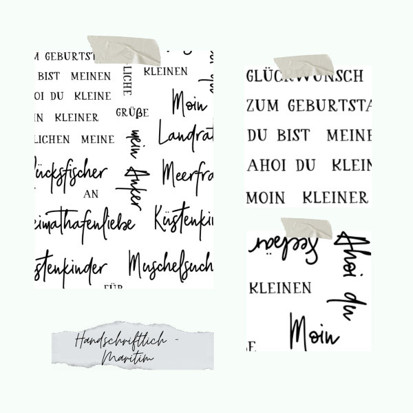 Stempelset - Handschriftlich - Maritim