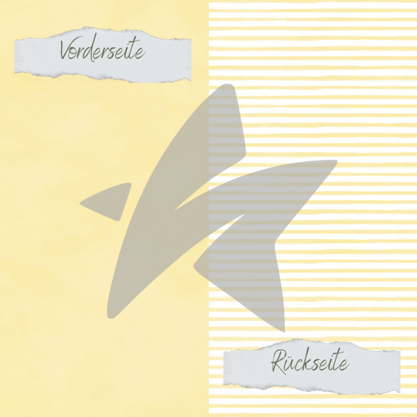 Designpapier - Basic - Baby Gelb - Streifen + Uni - Doppelseitig bedruckt