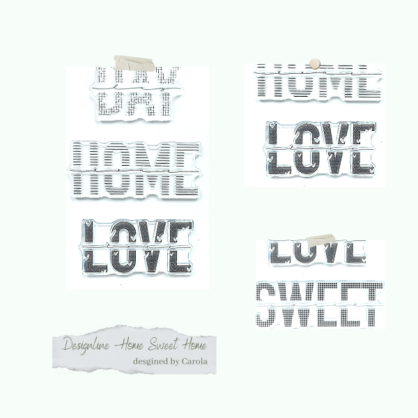 Stempelset - Designline - Home Sweet Home Worte - groß