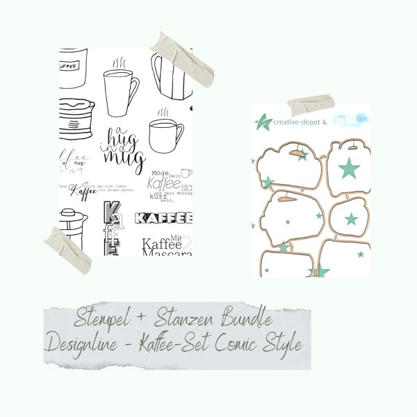 Bundle - Stempelset & Stanzen - Designline - Kaffee-Set Comic Style