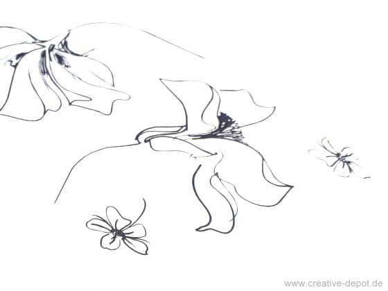 Doodle Blumen- Ausschnitt