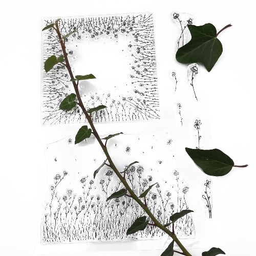 Stempelset - Herbstwiese mit Bordüre