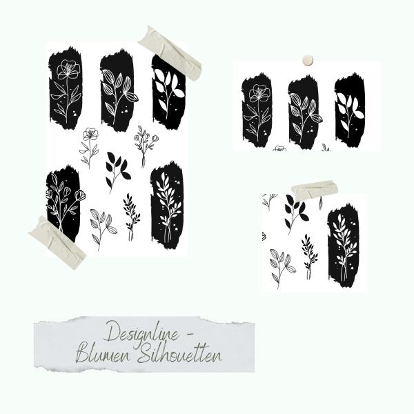Stempelset - Designline - Blumen Silhouetten