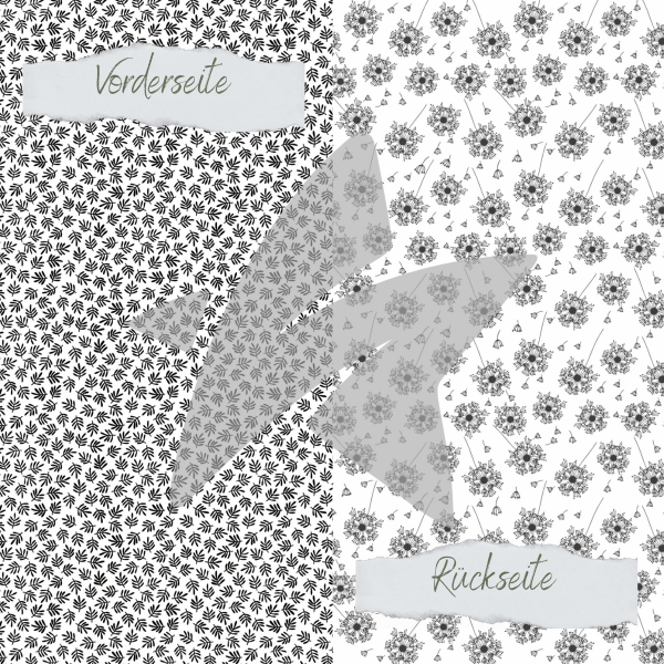 Designpapier - Designline - Dandelion + Kleine Blätter - Beidseitig bedruckt