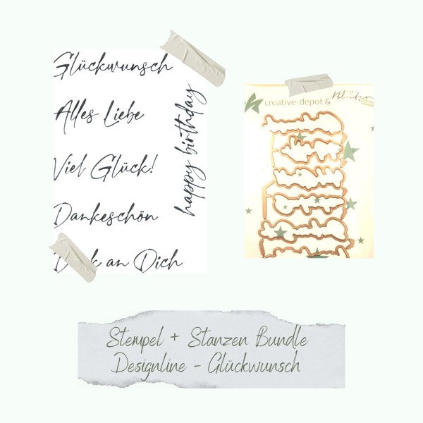 Bundle - Stempelset & Stanzen - Designline - Glückwunsch