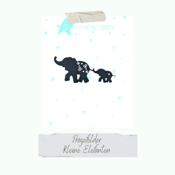 Prägefolder - Kleine Elefanten - 11 x 15,5 cm