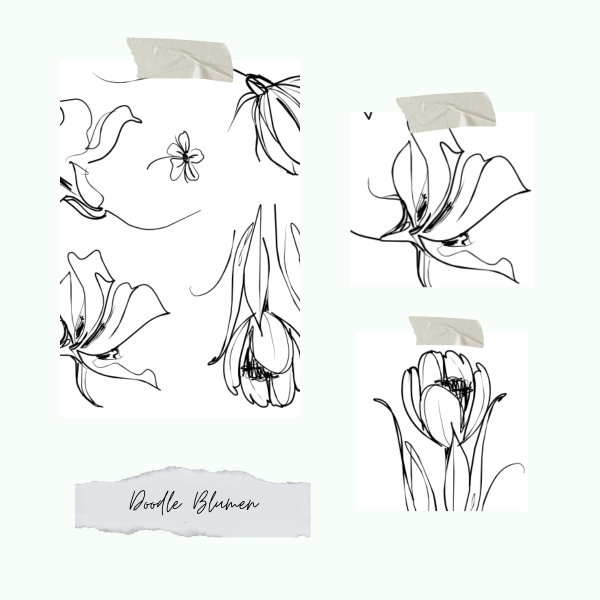 Stempelset Doodle Blumen
