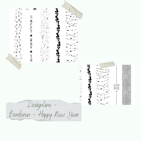 Stempelset - Designline - Bordüren - Happy New Year