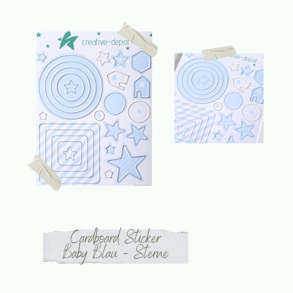 Cardboard Sticker - Baby Blau - Sterne