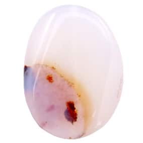 Halbedelstein Agate Oval Peach off-white