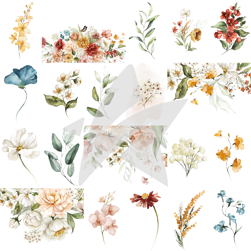 Designpapier - Auflegerpapier - Vintage Blumen