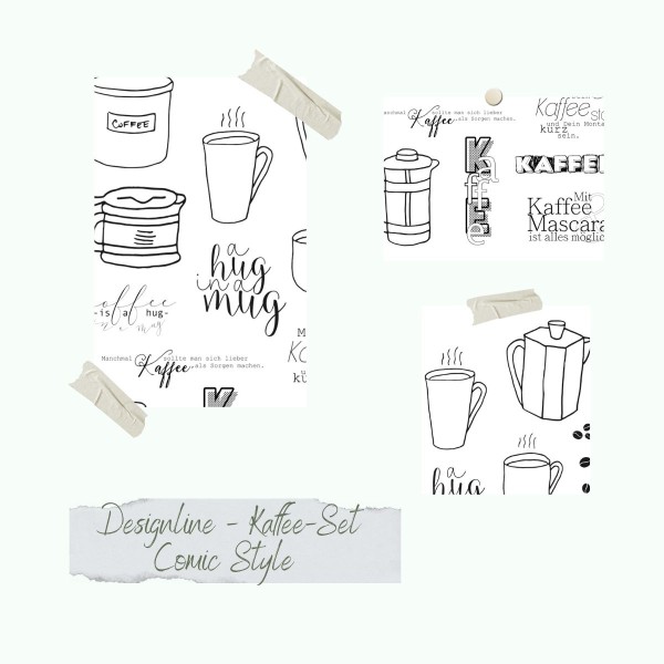 Stempelset - Designline - Kaffee-Set Comic Style