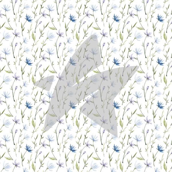 Designpapier - Blaue Frühlingsblumen II