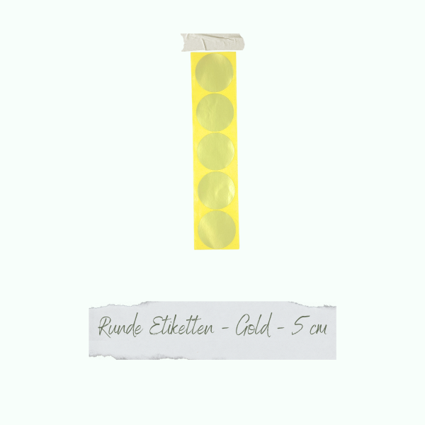 Runde Etiketten - Gold - 5 cm