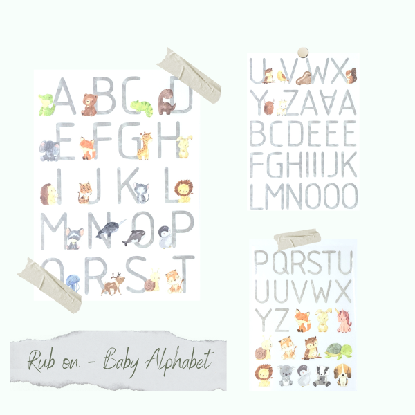 Rub-Ons - Baby Alphabet - A5 - 3 Bögen