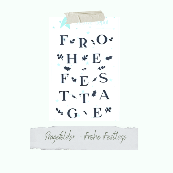 Prägefolder - Frohe Festtage - 11 x 15,5 cm
